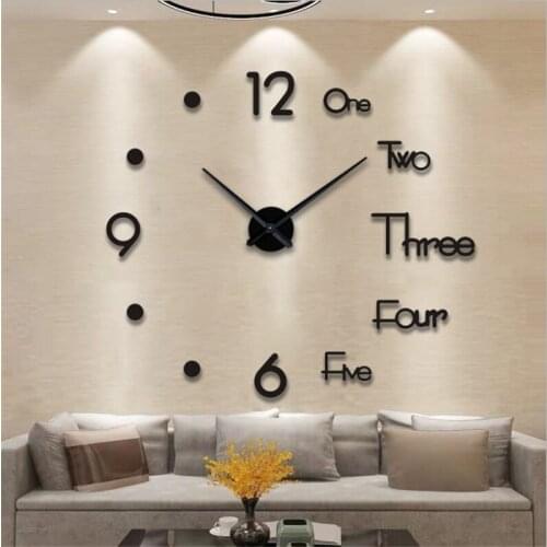 Modern House Art 3d Mirror Sticker Clean And Simple Digital Wall Clock Diy Sticker Home Modern Decoration