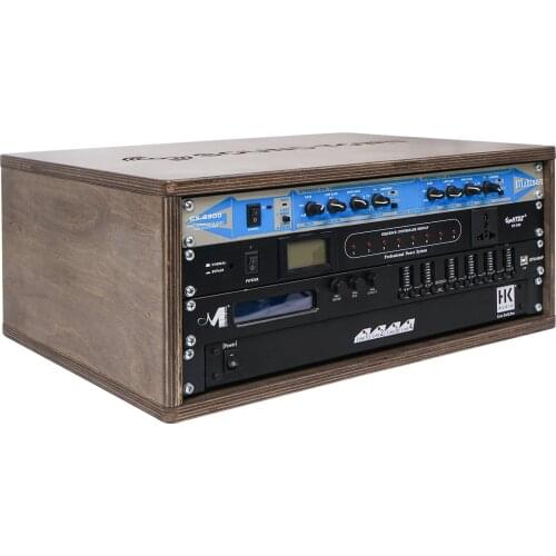 Sound Town 4U Studio Rack with Birch Plywood, for Recording Room, PA/DJ Pro Audio, Home Audio, Weathered Gray (SDRK-4B)