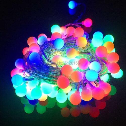 LED String Lights Round Ball Garland Lighting Lamp Holiday Wedding Christmas Party Waterproof Outdoor Garden Decoration Lights