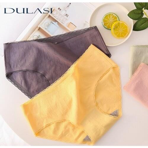 Breathable Cotton Panties For Women Sexy Lace Colorful Underpants Comfortable Seamless Underwear Stretch Mid Rise Lingerie New