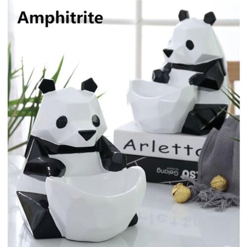 Creative Panda Storage Gift Box Multifunctional Remote Control Resist Luck Statue Bulldog Animals Sculpture Decorating Home