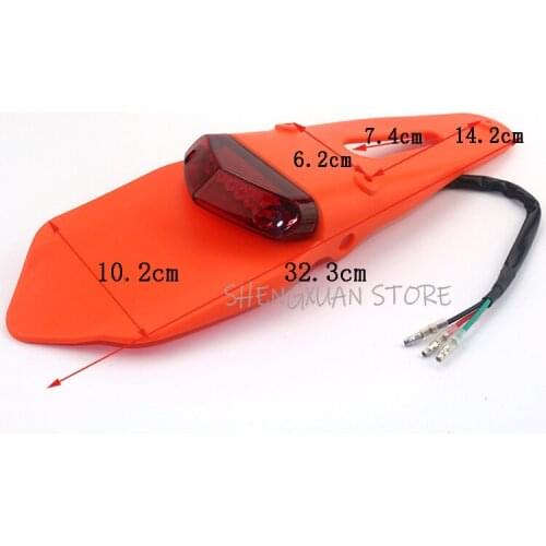 Universal Motorcycle Trial Bike with LED Brake Stop Rear Tail Light Mountain Bicycle Refit Back Fender Mudguard Lamp Moto parts