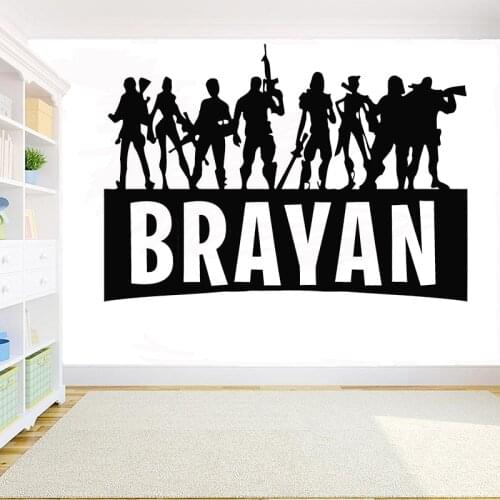 Customed Name Wall Sticker Boys Gaming Room Vinyl Decal Kids Bedroom Wall Decor Gamer Room Decoration Accessories Video Game