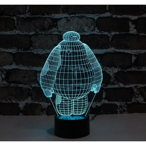 YJM-2854 Lovely 3D Big Hero 6 Baymax Appearance LED Table Lamp Multi-color Night Lights for Holiday Decoration