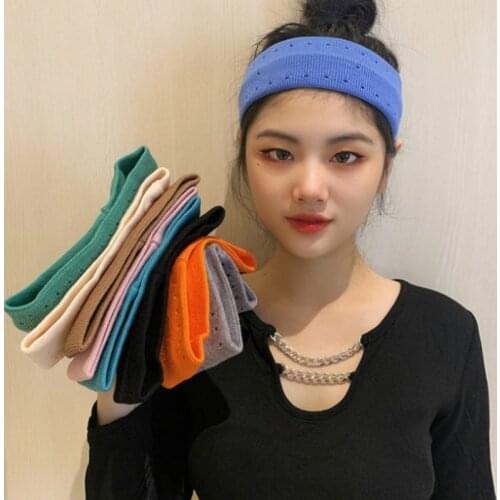 Women Sports Yoga Headband Breathable Knitted Sport Running Sweat-absorbent Headbands Hairband Headwear Headscarf