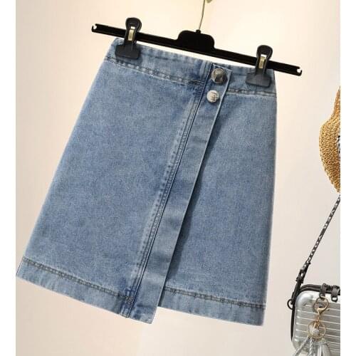 Jeans Denim Mini Female Plus Large Size Korean Oversized Vintage WomenS Pencil Skirts Woman Clothes Lady Trendy 2020 A6318