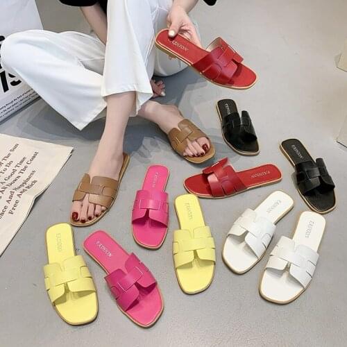 2021 New Brand Mixed Colors Women Slipper Pllus Size 35-40 Women Summer Beach Slides Flip Flops Outdoor Flat Slipper