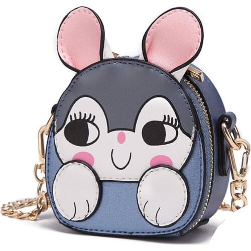 Women Bags Leather Patchwork Wallets Girl Clutch Purse Female Billfold Braccialini Style Handmade Art Cartoon Short-eared Bunny