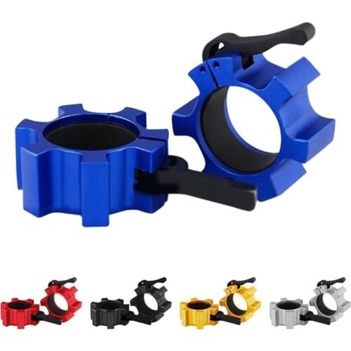1Pair Barbell Clamps Metal Aluminum Quick Release Locking Workout Barbells Collars for Squat Weightlifting Powerlifting