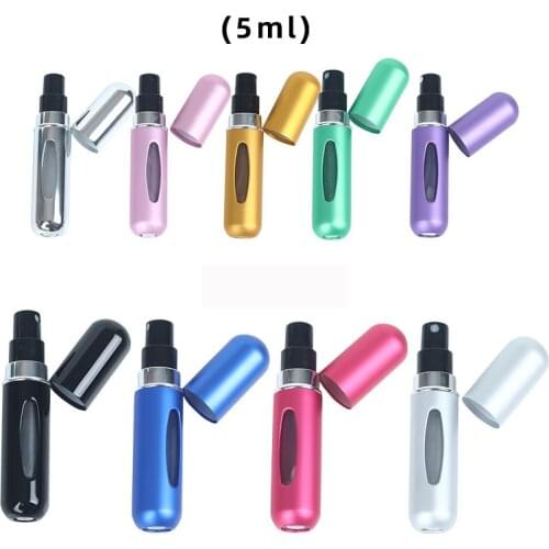 1PCS 5ml Refillable Mini Perfume Spray Bottle Aluminum Sprayer Scent Pump Atomizer Portable Travel Empty Cosmetic Container Tool