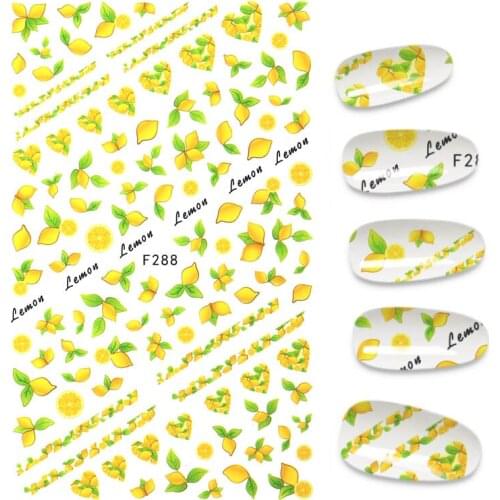 1Pc Nail Sticker Fruit DIY Stickers for Nails Strawberry Lemon Nail Art Manicure Decor