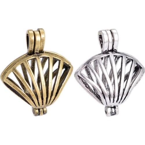 10Pcs Antique Silver Color Diffuser Pendants For DIY Essential Oil Necklace