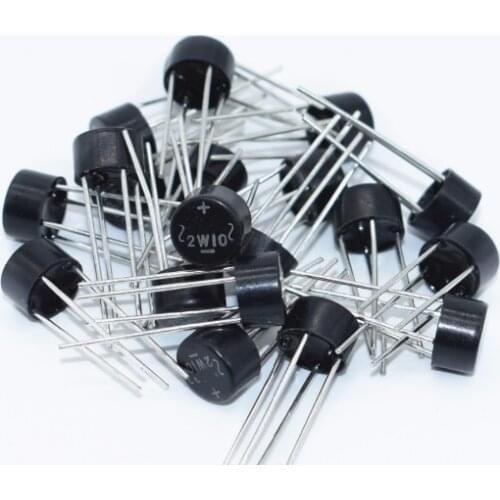 10PC/Lot New 2W10 2A 1000V Diode Bridge Rectifier replace 2W06 2W08