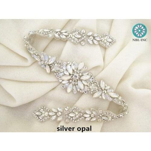 10pcs) wedding crystal rhinestone applique belt bridal beaded applique iron on for wedding dresses WDD0919