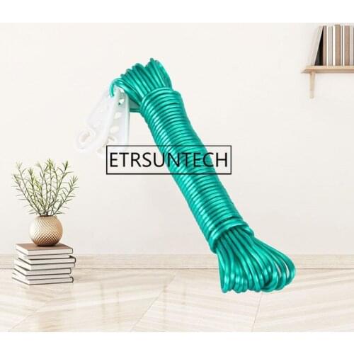 100set Plastic Clothesline Laundry Dry Plastic Rope Hangers Rack Rope 10M Multifunction Washing Clothes Accessories