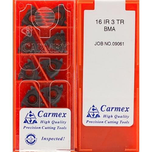 16ER 16IR 11IR 1TR 1.5TR 2TR 3TR 4TR BMA Processing: stainless steel and steel Carmex T thread insert