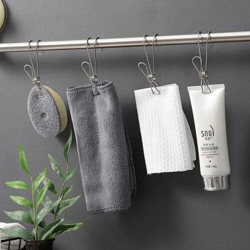 2Pcs/set Stainless Steel Portable Travel Drying Clip, Practical Storage Clip Clothespin, Suitable for Kitchen, Bathroom, Socks