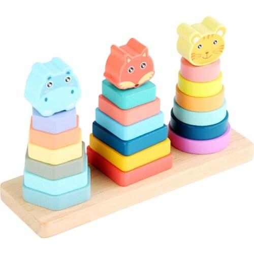 A2UB 1Set Montessori Block Disassembled Matching Toy Interactive Educational Baby Block Sensory Stacking Block Building Block