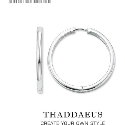 Creole Hinged Hoop Earrings Large,Europe Style Glam Trendy Fashion Good Jewerly For Women,2017 Gift In 925 Sterling Silver