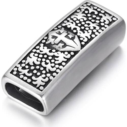 Stainless Steel Slider Beads Polished Rectangular 12x6mm Hole Bead Slide Charms Accessories for DIY Bracelet Jewelry Making