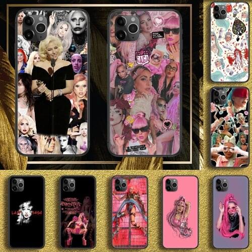 Singer Ladygaga lady gaga Chromatica Phone Case Cover Hull For iphone 5 5s se 2 6 6s 7 8 12 mini plus X XS XR 11 PRO MAX black