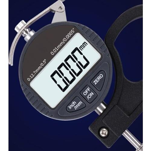 Digital Thickness Gauge LCD 0.5 inch/12.7mm, 0.00005"/0.01mm, Thickness Meter Precise Electronic Micrometer