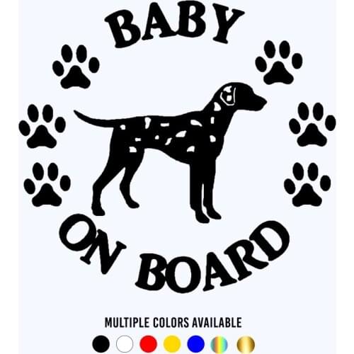 CK20857# Die-Cut Vinyl Decal Baby Dalmatian on Board Car Sticker Waterproof Auto Decors on Bumper Window Laptop