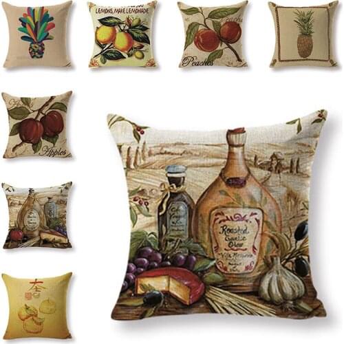 Fruit Print Cushion Cover Cartoon Decorative Pillow Case for Sofa Throw Pillowcase Car Seat Accessory Home Textile Decor 45x45cm