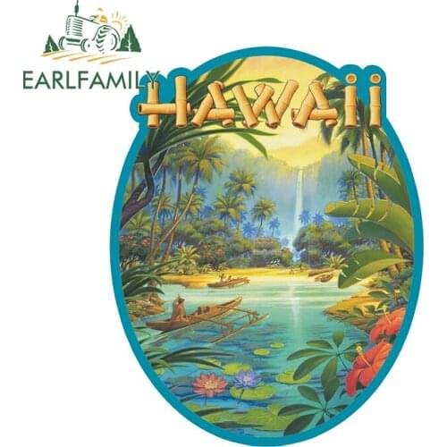 EARLFAMILY 13cm x 10.2cm for Hawaii Kerne Car Stickers Personality Creative VAN Sticker Vinyl DIY Hip Hop Anime Window Decals