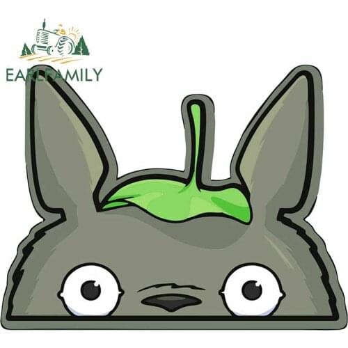 EARLFAMILY 13cm x 10cm For Totoro Peeking Anime Car Stickers Personality Creative Decal Waterproof Fashion For JDM SUV RV