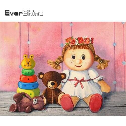 Evershine Diamond Embroidery Cartoon Rhinestone Pictures 5D Diamond Painting Full Square Drill Doll Childrens Gift Diamond Art