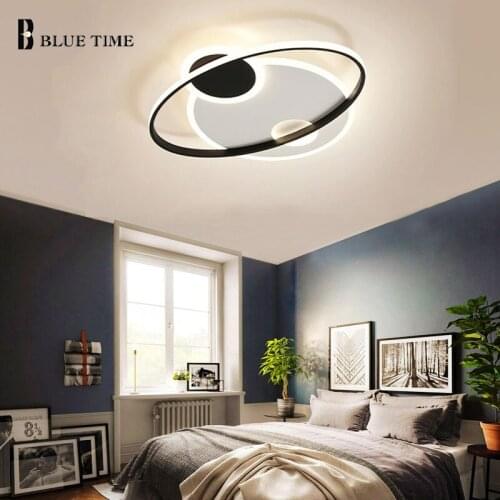 Round Black LED Ceiling Lights For Living Room Bedroom Dining Room Home Indoor Lighting Fixtures Ceiling Lamps Decor Lights