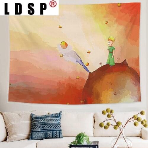 LDSP Prince Fox Rose Cartoon Tapestry Wall Hanging Carpet Beach Towel Background Cloth Blanket Yoga Mats Art Bedroom Dorm Decor