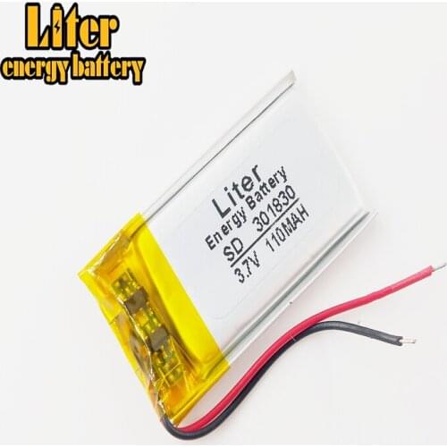 Best battery brand MP3 MP4 3.7V lithium battery 301830 031830 110mah Bluetooth cell battery recorder Sound card