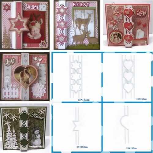 Pentagram & Heart Shaped Banner Metal Cutting Dies Stencils For DIY Scrapbooking/ Photo Album Decorative Paper Card Embossing