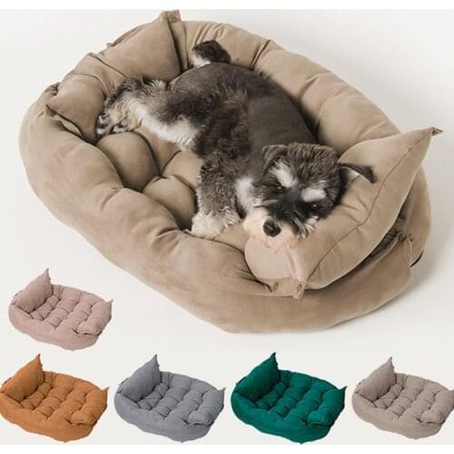Soft Dog Bed Suede Pet Cats Dogs Sofa Washable Lounger Breathable Kennel Mat Blanket Pet Supplies For Small Medium Large Dogs