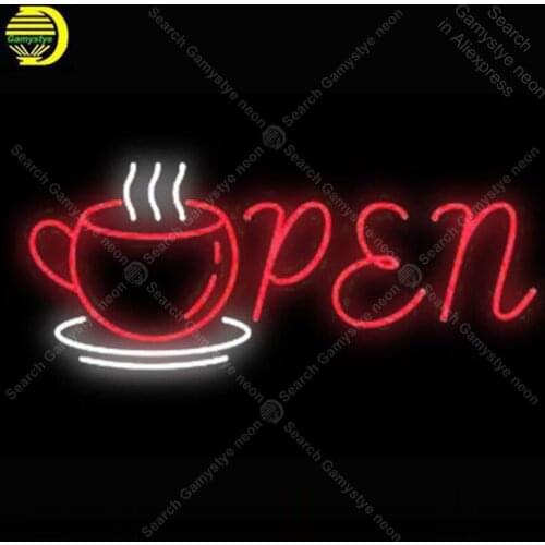 Neon Signs Gift OPEN Cup club GLASS Affiche sport icons light Handcraft Publicidad anuncio luminoso Light Advertisement Dropship