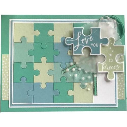 2021 New Heart Puzzle Metal Cutting Dies Stencil DIY Scrapbooking Album Stamp Paper Card Embossing Crafts Decor