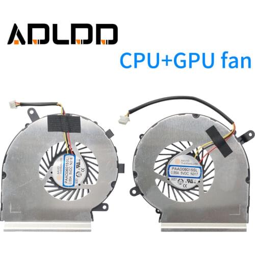 New CPU GPU Cooling Fan For MSI GE72 GE62 PE60 PE70 GL62 GL72 MS-16J5 MS16J3 16J2 MS-1794 MS-1795 PAAD06015SL N318 N317 3pin