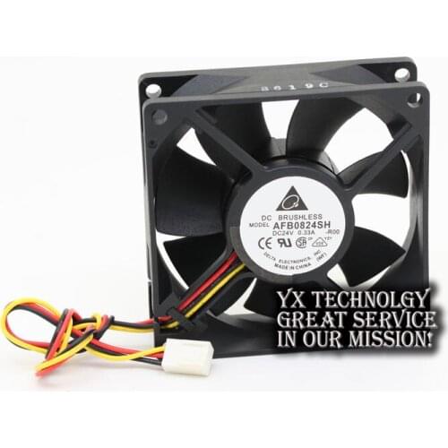 Original AFB0824SH 8025 8cm 80mm 24V 0.33A dual ball bearing drive cooling fan for Delta 80*80*25mm