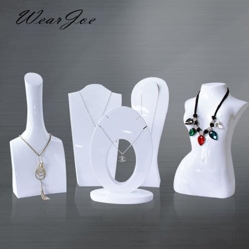 White Necklace Display Bust Mannequin Head Jewelry Stand Model Decoration Prop Large Pearl Necklace Storage Holder Portrait Rack