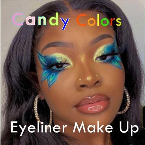 1 Piece Candy Color Professional Water Activated Eyeliner Make Up Pigment And Eyeshadow Glitter Shining Face And Body Paint