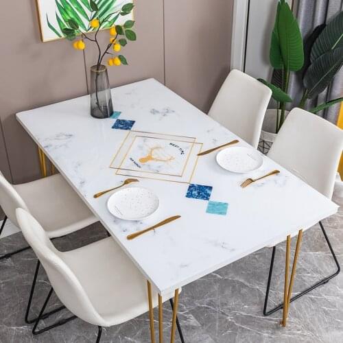 Rectangular PVC plastic tablecloth Marble party table deco protector cover waterproof oilproof dining table mat customize 1.5mm