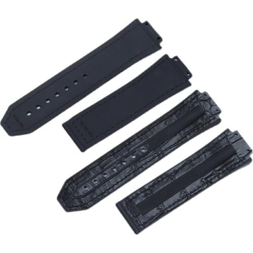 Watch Silicone Strap Men for HUBL0T CLASSIC FUSION Silicone COW Leather Watch Bracelet Accessories Belt 19X31X22mm