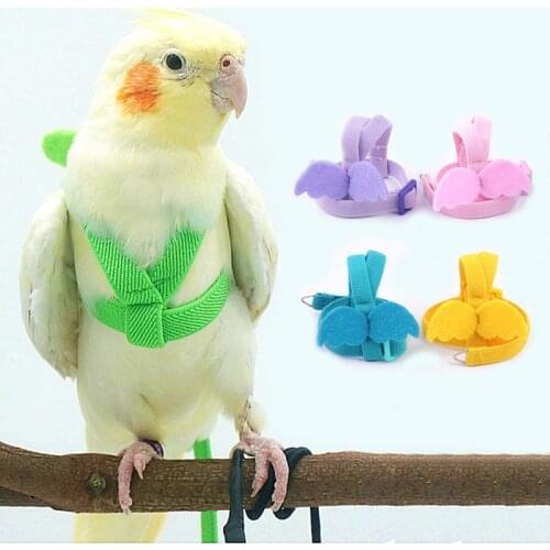 Parrot Bird Harness Leash Set Adjustable Parrots Outdoor Flying Rope Anti-Bite Training Harness For Cockatiel Small Bird