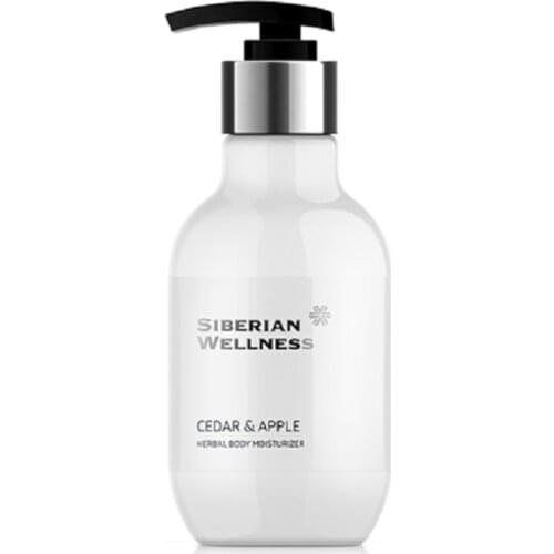 Siberian Wellness Herbal Body Moisturizer - Hand and Body Wash - Sugar Body Scrub Cedar and Apple SPA Collection