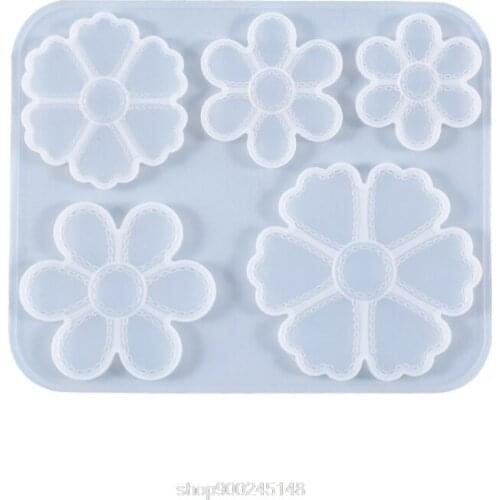 DIY Five Petals Listing Pendant Silicone Mould Crafts Flower Jewelry Making Tool Crystal Epoxy Resin Mold N27 20 Dropshipping