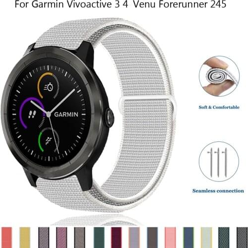 Nylon Strap for Garmin venu sq Forerunner 245 band replacement Watchband Sport wrists Loop Bracelet for Garmin vivoactive 3 4