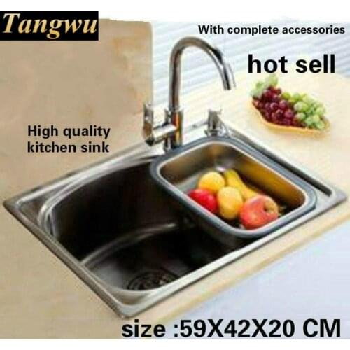 Tangwu Creative fashion kitchen Sink food-grade 304 stainless steel the overall tensile single slot 59X42X20 CM