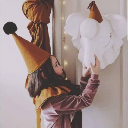 Kids Room Decoration 3D Animal Heads Elephant Wall Hanging Decor For Children Room Nursery Room Decoration Soft Install